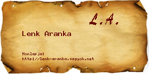 Lenk Aranka névjegykártya